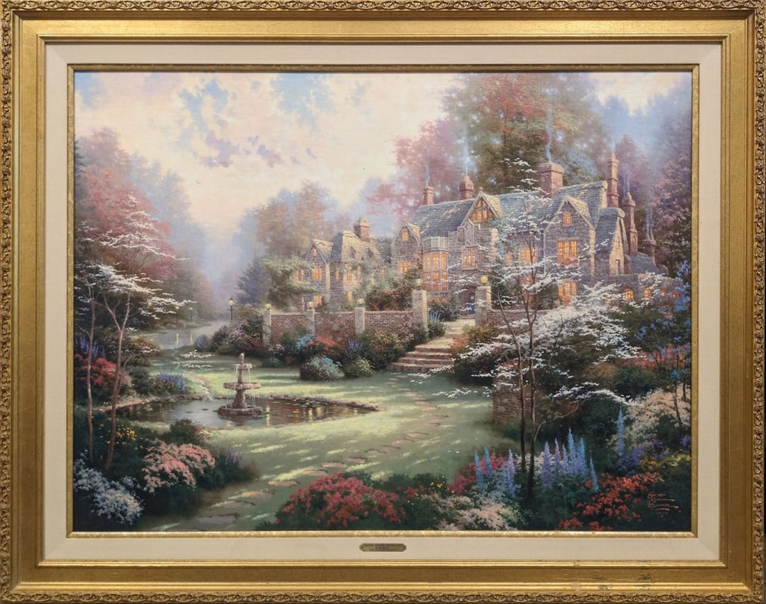 Thomas Kincade "Gardens Beyond Spring Gate" Canvas (1 of 9)