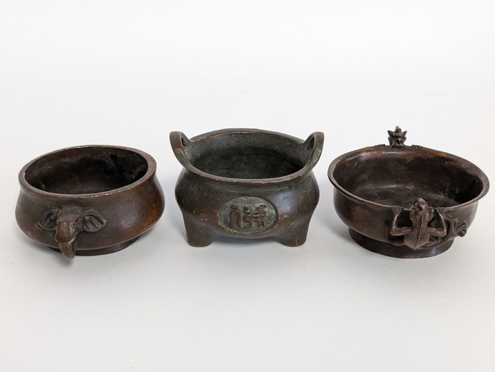 3 Antique Chinese Bronze Censers (1 of 10)