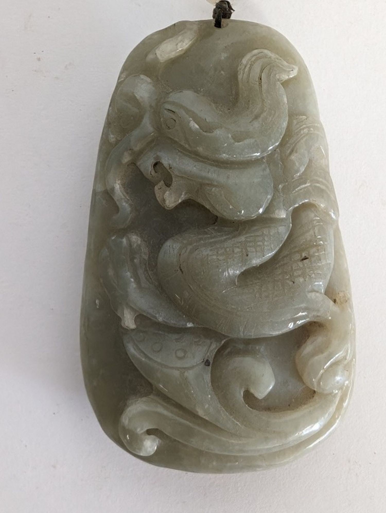 Antique Chinese Carved Stone Dragon Pendant (1 of 7)