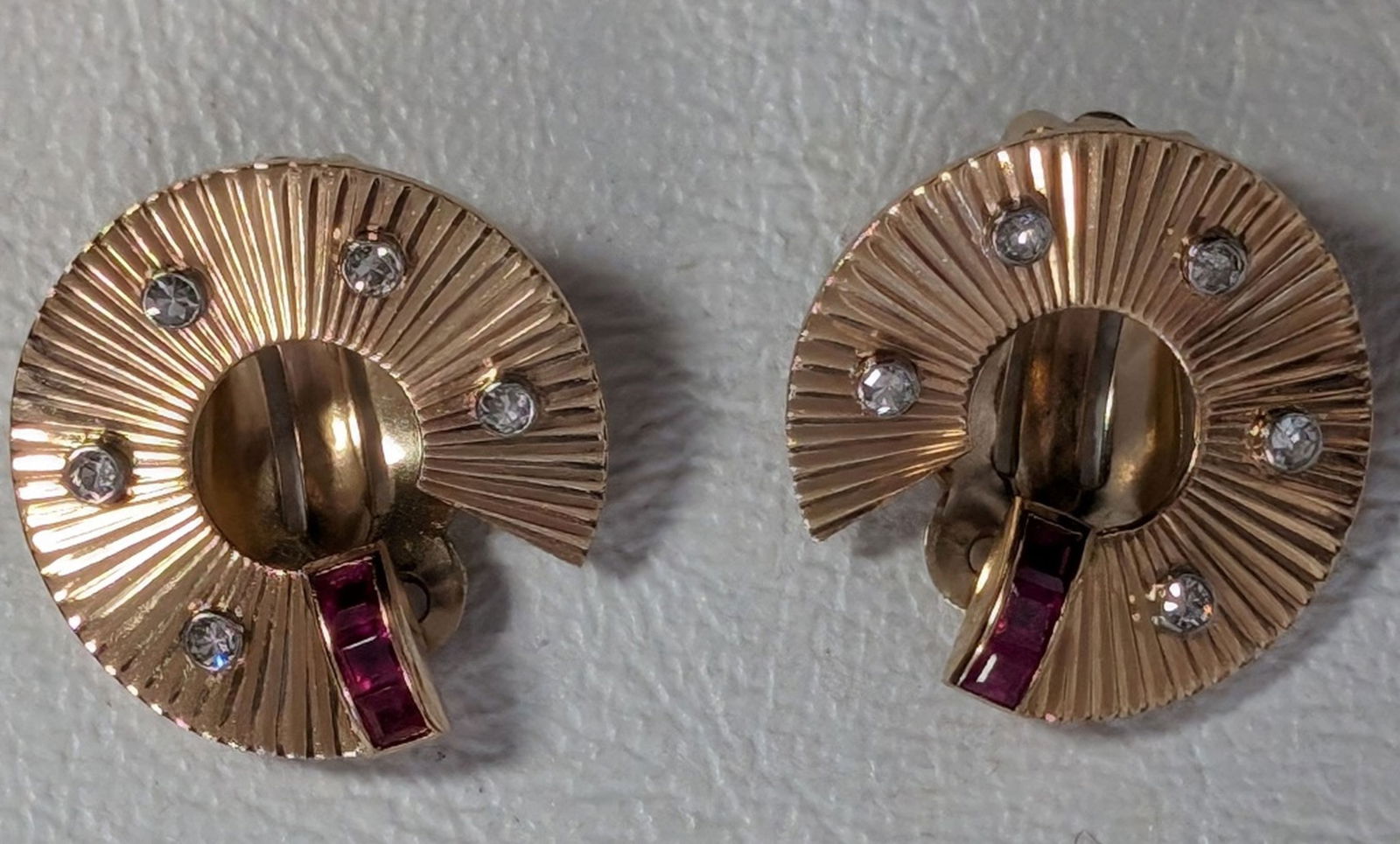 Fine Vintage 14K Diamond and Ruby Earrings (1 of 7)