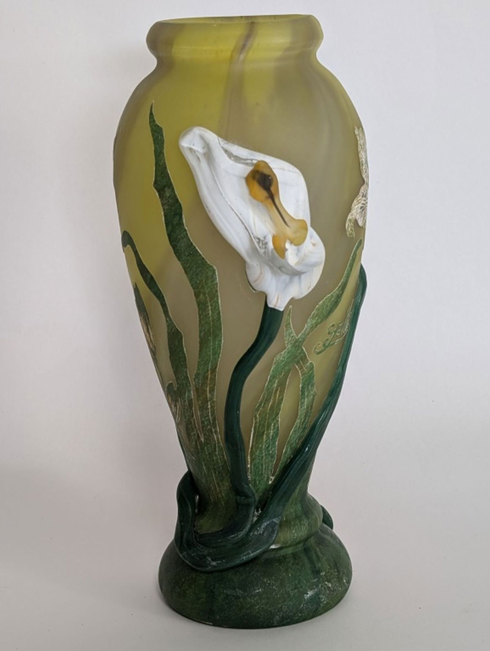 After Galle' Calla Lily Art Glass Vase 10.5"H (1 of 7)