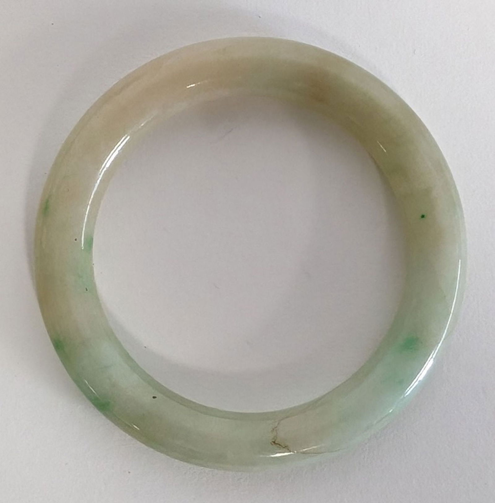 Antique Chinese Hetian White Jade Bangle (1 of 5)
