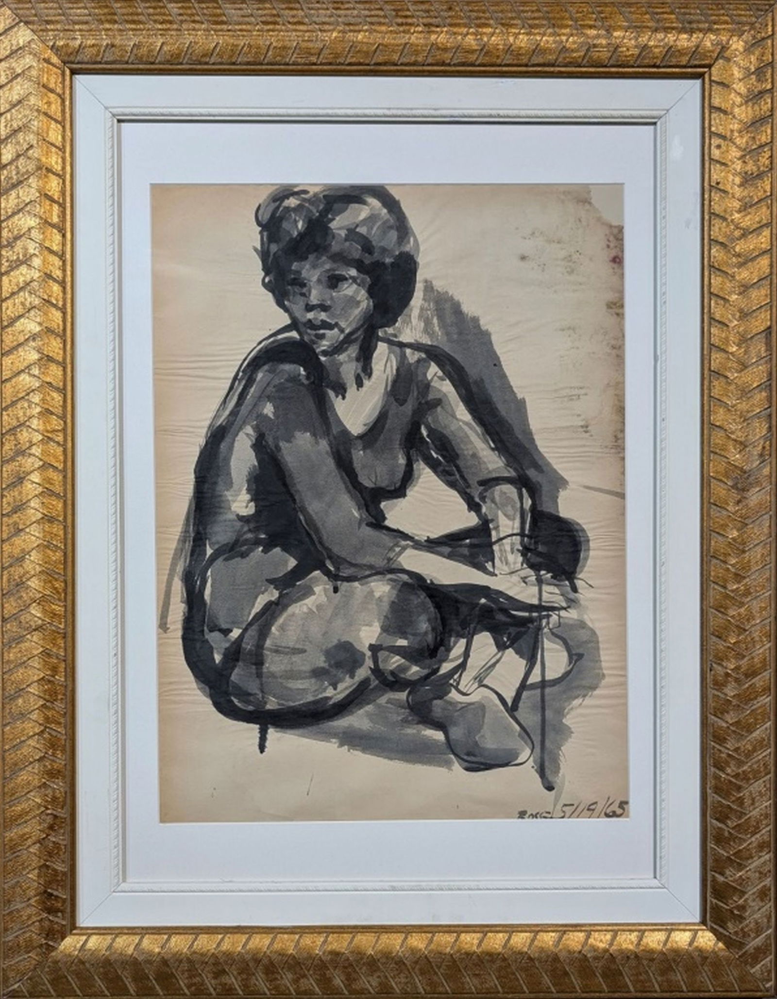 Original Study in Manner of Bob Ross 23 x 17": Original study in the manner of the famous American artist Bob Ross. We base this attribution on the same medium, style, subject, complexity, and signature as used by Ross. Medium: Watercolor of paper