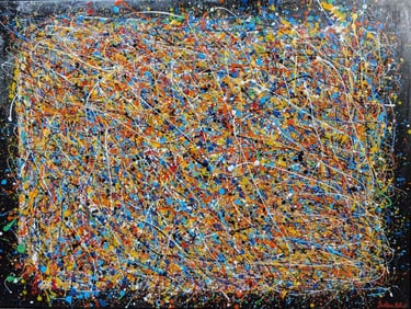Original in Manner of Jackson Pollock, 36 x 48"