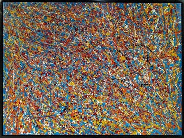 Original in Manner of Jackson Pollock, 34 x 45.5"