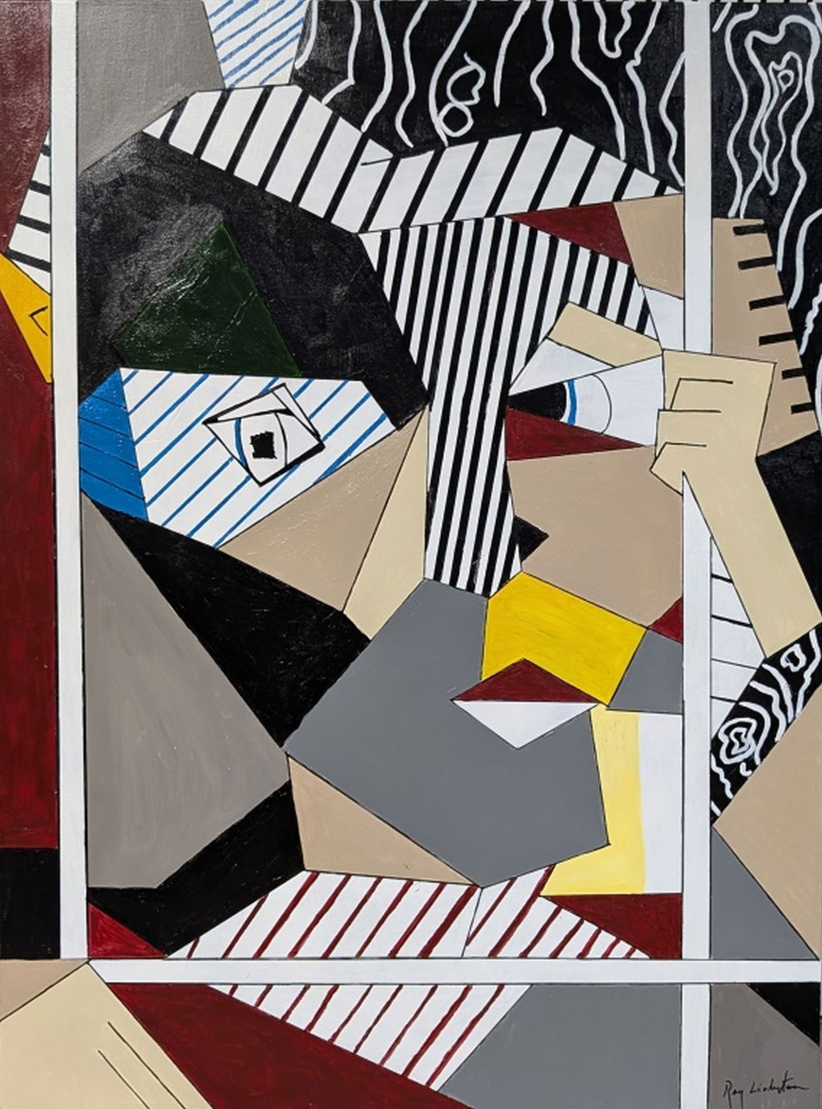 Original in Manner of Roy Lichtenstein 48 x 36" (1 of 4)