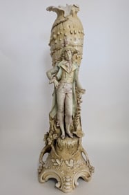 19thc Austrian RStK Amphora Shell Vase 27"H