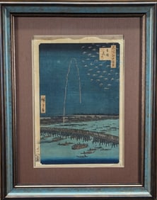 Utagawa Hiroshige "Fireworks" Original Woodblock