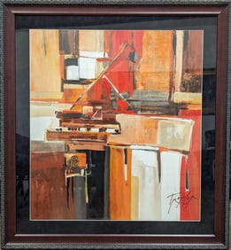 Yuri Tremler "Piano in Red" Serigraph, Signed