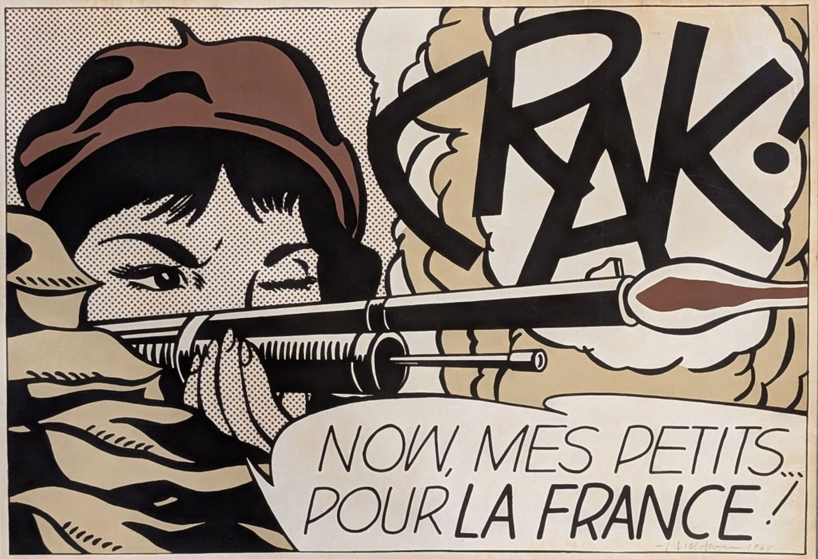 Roy Lichtenstein "Crak", 1963 Lithograph, Signed (1 of 7)