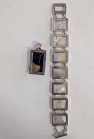 Marta Sterling Mother o Pearl Bracelet Set