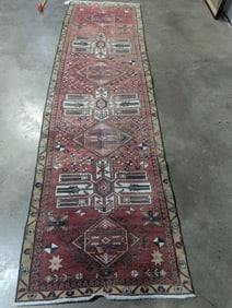 Azerbyjan Hand Knotted Runner Rug 3.2 x 11.2 ft