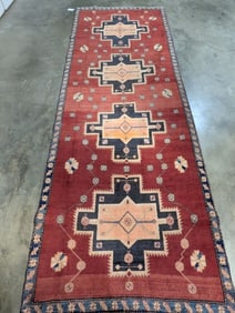 Azerbyjan Hand Knotted Runner Rug 4.2 x 11.6 ft