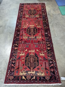 Zanjon Hand Knotted Runner Rug 3.7 x 10 ft