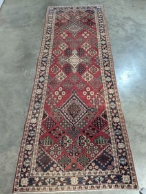 Isfahan Hand Woven Runner Rug 3.6 x 10 ft