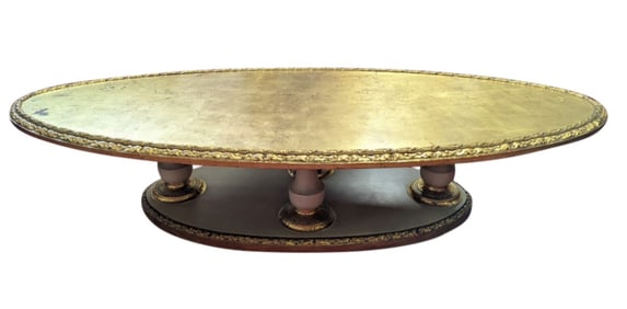 Vintage Hollywood Regency Cocktail Table 72"L