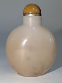 19thc Chinese Agate Snuff Bottle 2.5"H