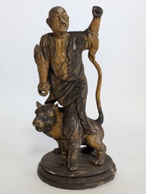 19thc Chinese Carved Wood Luohan Sculpture