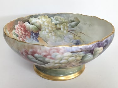 Early 19thc Limoges Porcelain Punch Bowl 14W"