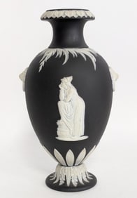 Rare Wedgwood Jasperware Lion Head Vase 9.25"H
