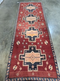 Azerbyjan Hand Knotted Runner Rug 4.2 x 11.6 ft