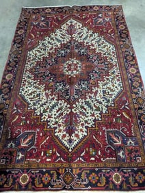 Heriz Hand Knotted Rug 6.2 9.6 ft