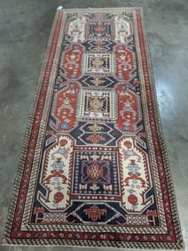 Meshkin Hand Woven Runner Rug 4.2 x 9.9 ft
