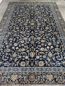 Kashan Hand Knotted Rug 7.4 x 11.9 ft