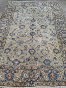 Kashan Hand Knotted Rug 6.9 x 9.6 ft