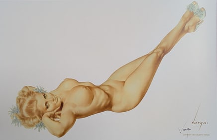 Alberto Vargas Hand Signed Pin-Up Girl Print