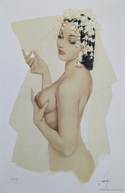 Alberto Vargas Hand Signed Pin-Up Girl Print