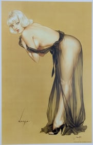 Alberto Vargas Hand Signed Pin-Up Girl Print