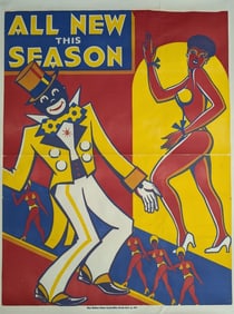 Rare 1930's African-American Minstrel Poster 56"H