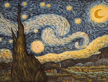 Original After Van Gogh's Starry Night 36 x 48"