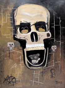 Original in Manner of Jean-Michel Basquiat 40 x 30