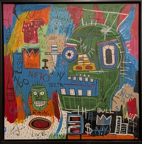 Original in Manner of Jean-Michel Basquiat 34 x 34