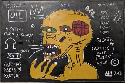 Original in Manner of Jean-Michel Basquiat 25 x 35
