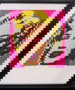 After Andy Warhol "Marilyn Monroe" Signed: Amazing portrait print of Marilyn Monroe after by perhaps the world's best know pop artist Andy Warhol. We after the artist because this is likely not a silk screen produced during Warhols lifetime. M
