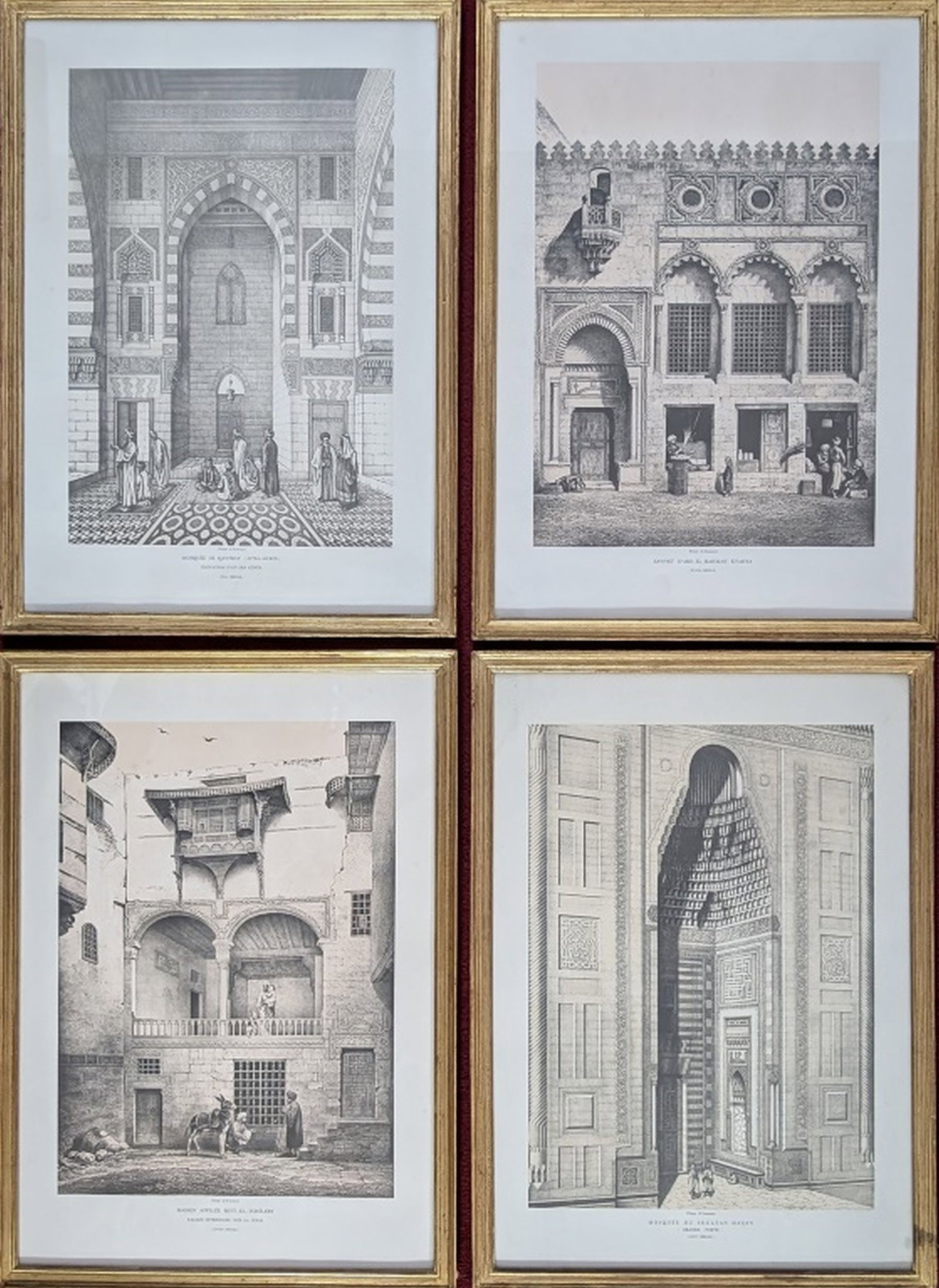 Set of 4 Prisse d'Avennes Lithographs: Set of 4 important and rare lithographs by Prisse d'Avennes, 1807-1879. D'Avennees is the artist and author of these mid-eastern works of art. Expect to pay $2.000 and up for this set if you can find