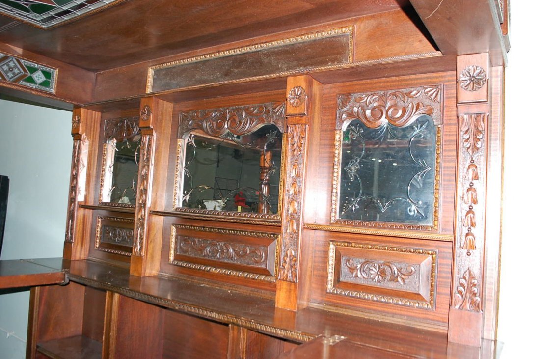 CARVED OAK ENGLISH CANOPY PUB BAR - 6