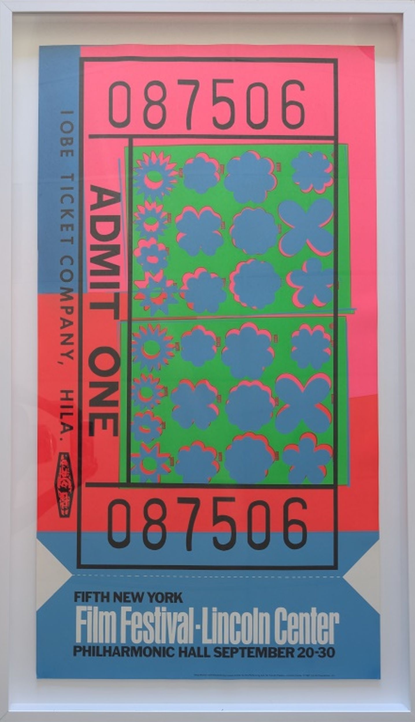 RARE Andy Warhol Lincoln Center Ltd Edition: This Andy Warhol work is from the unsigned edition of 500 published by List Art Posters for Lincoln Center for the Performing Arts, New York. It is designed to look like an oversized ticket stub. Size