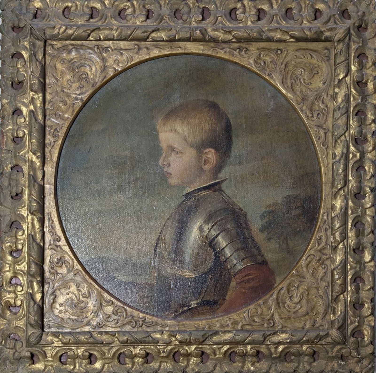 Ottmar Begas Original "Young Prince" Portrait: Ottmar Begas (1878 - 1931) was active/lived in Italy. Ottmar Begas is known for Painting. Fine portrait of a young prince proudly dressed in his armor. Medium: Oil on panel. Condition: Very good viewi