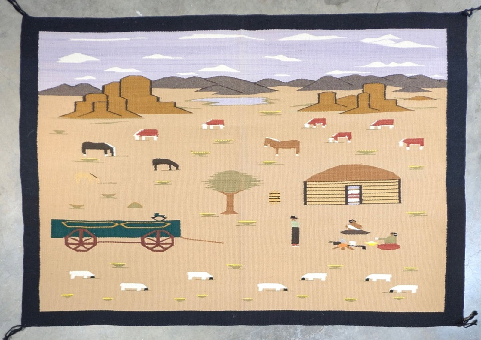 Navajo Pictorial Rug, Home on the Range (1 of 9)