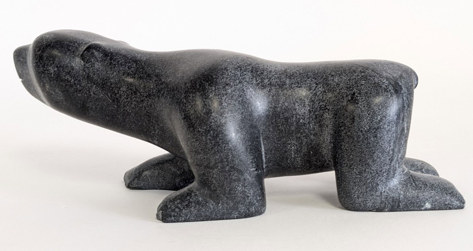 Inuit Carved Stone Polar Bear Sculpture 10.5"W (1 of 9)