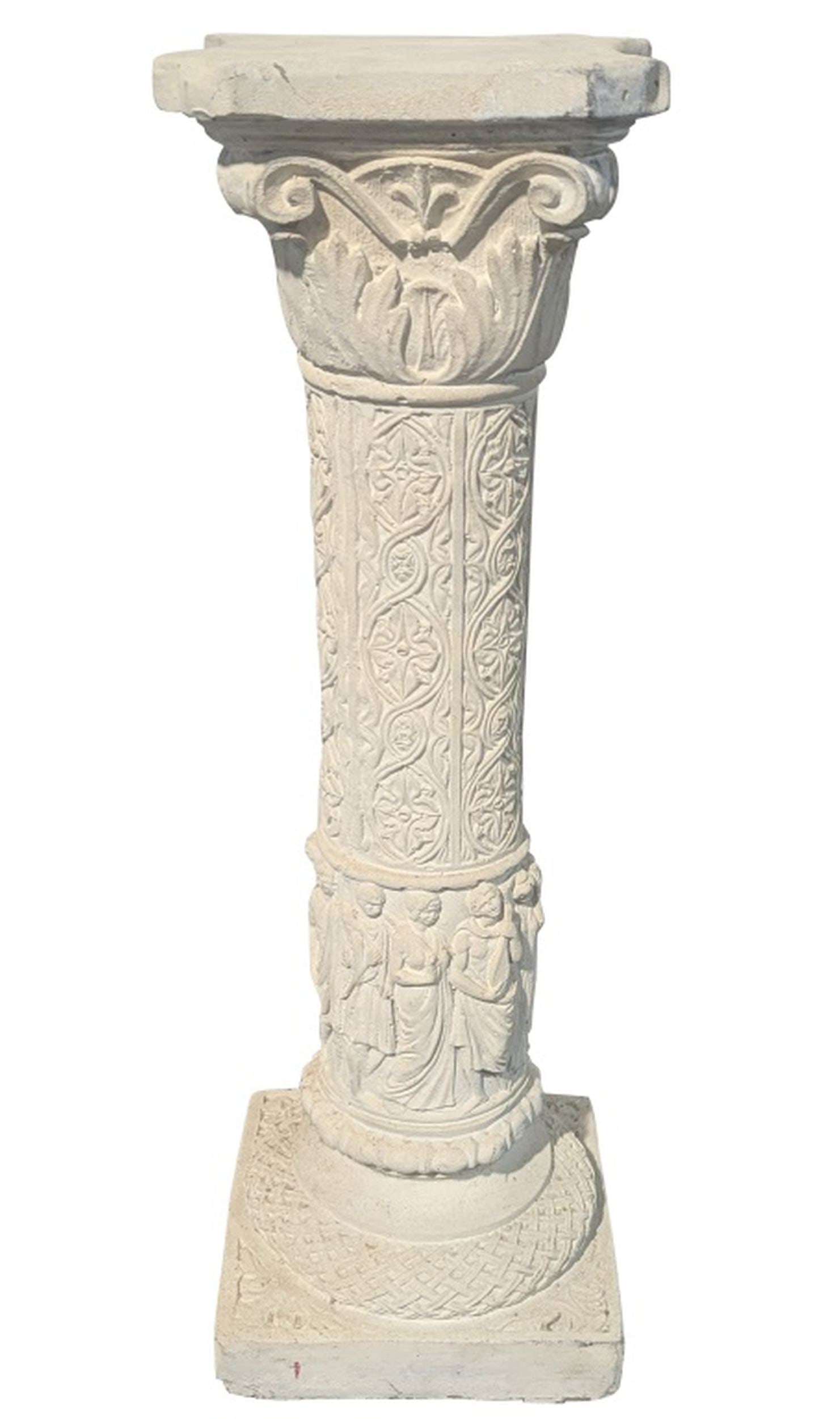 Vintage Cast Concrete Figural Column Pedestal 29"H (1 of 4)