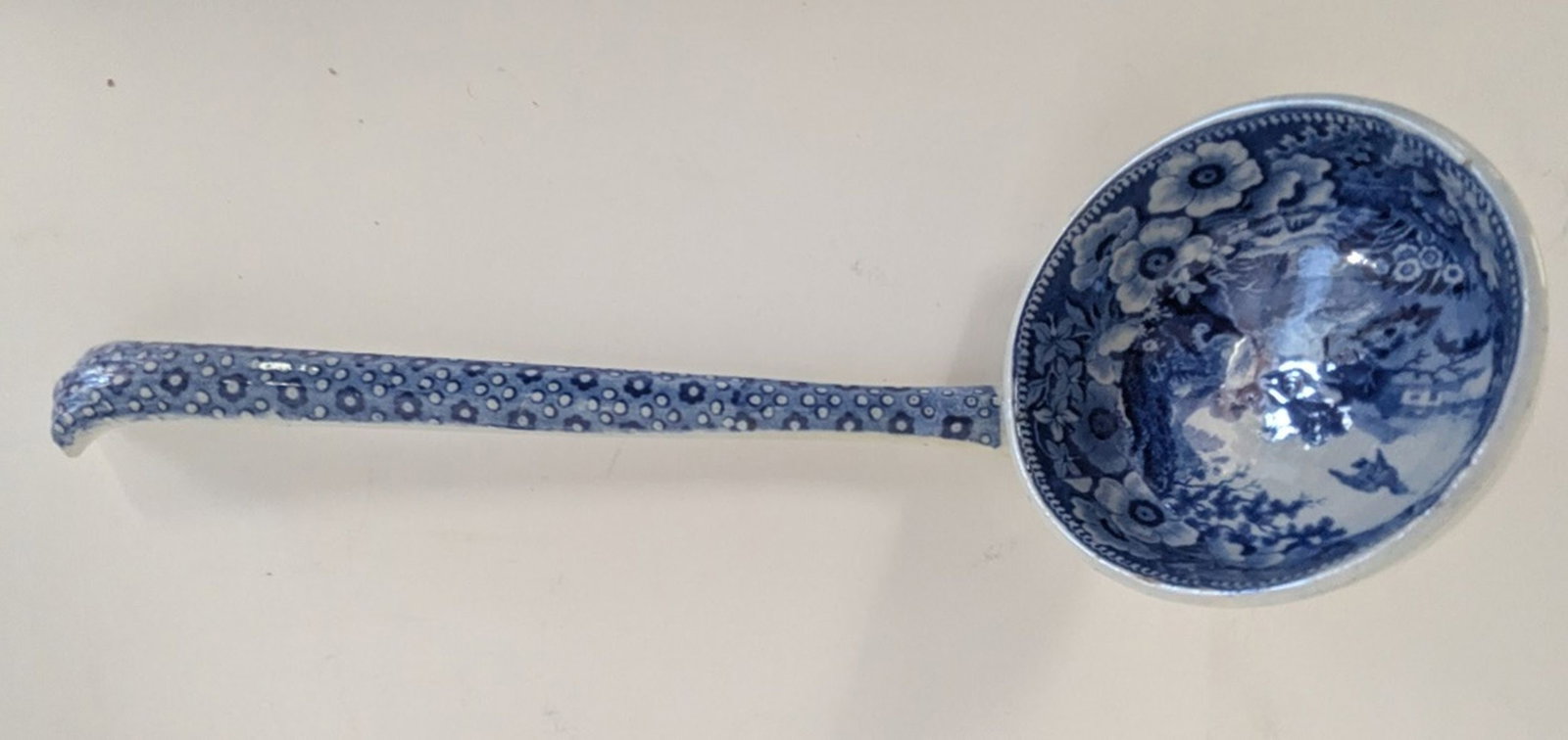 Staffordshire Blue & White Transfer-Printed Ladle (1 of 7)