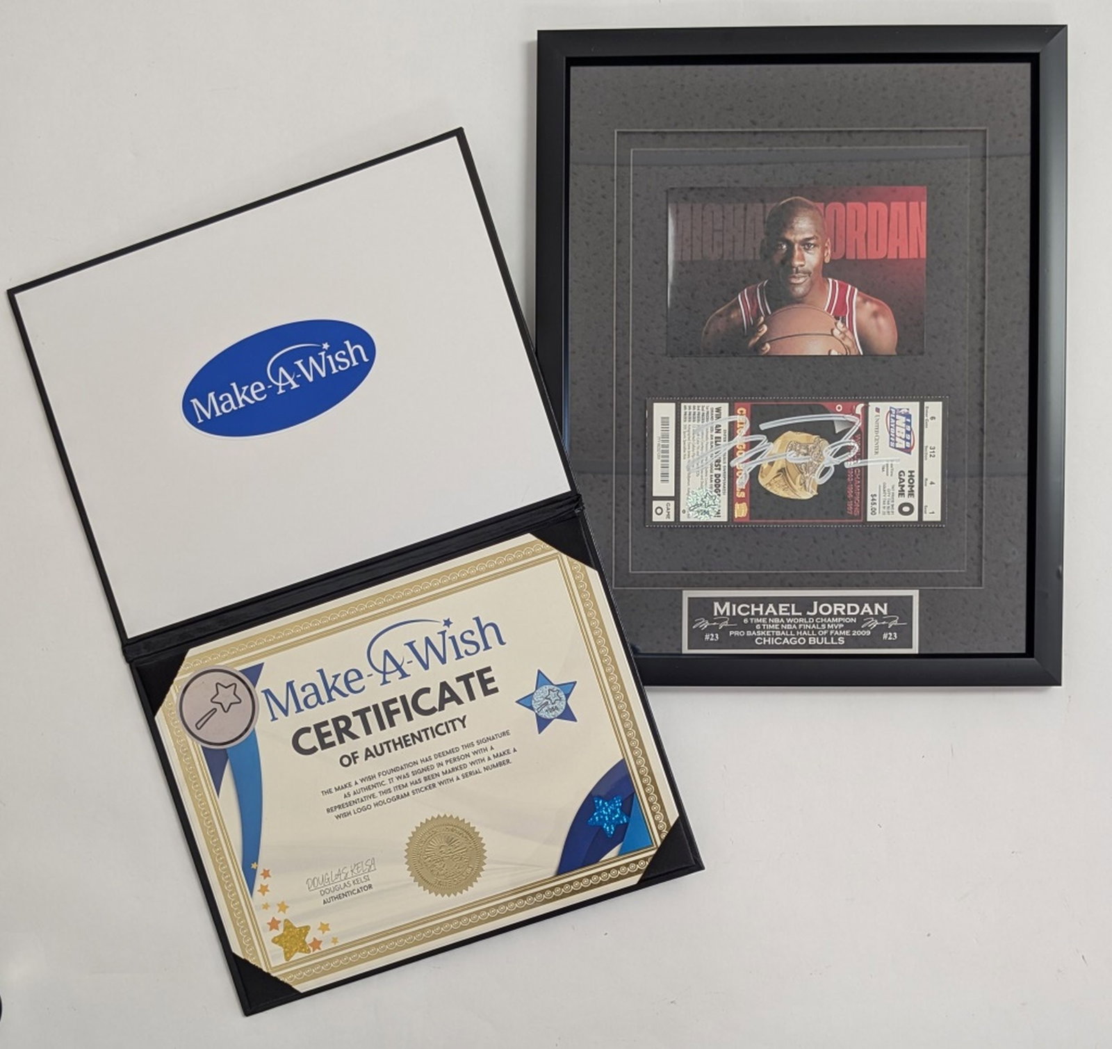 Michael Jordan Photo & Hand Signed Playoff Ticket (1 of 6)