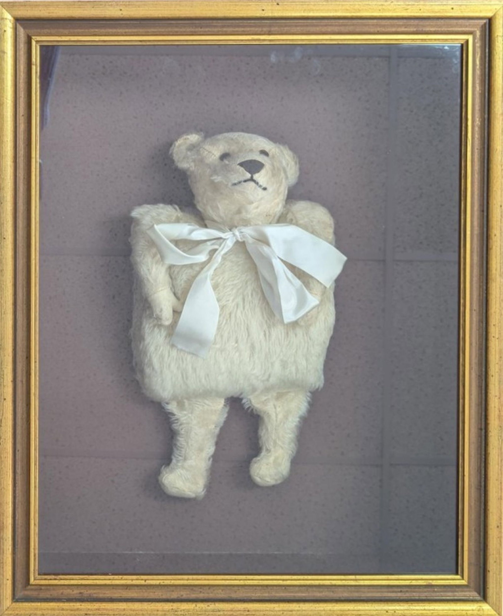 Vintage Mohair Teddy Bear Muff in Shadow Box (1 of 15)