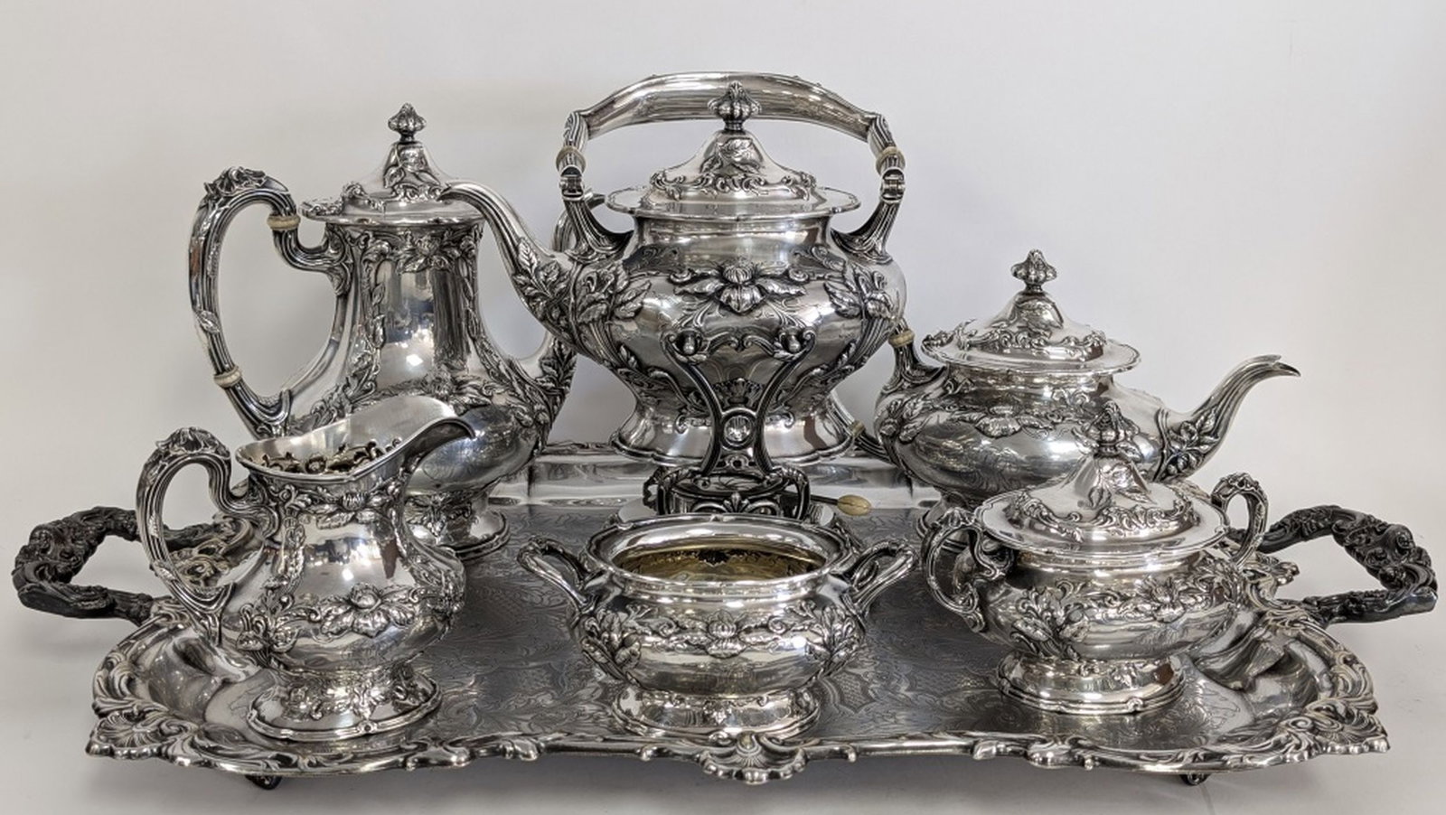 Gorham Chrysanthemum Sterling Silver Tea Set (1 of 19)