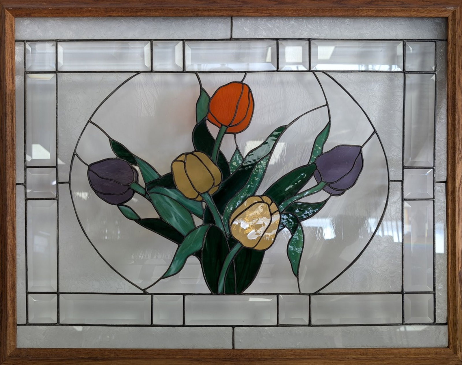 Floral Stained Glass Panel 24 x 30" (1 of 4)